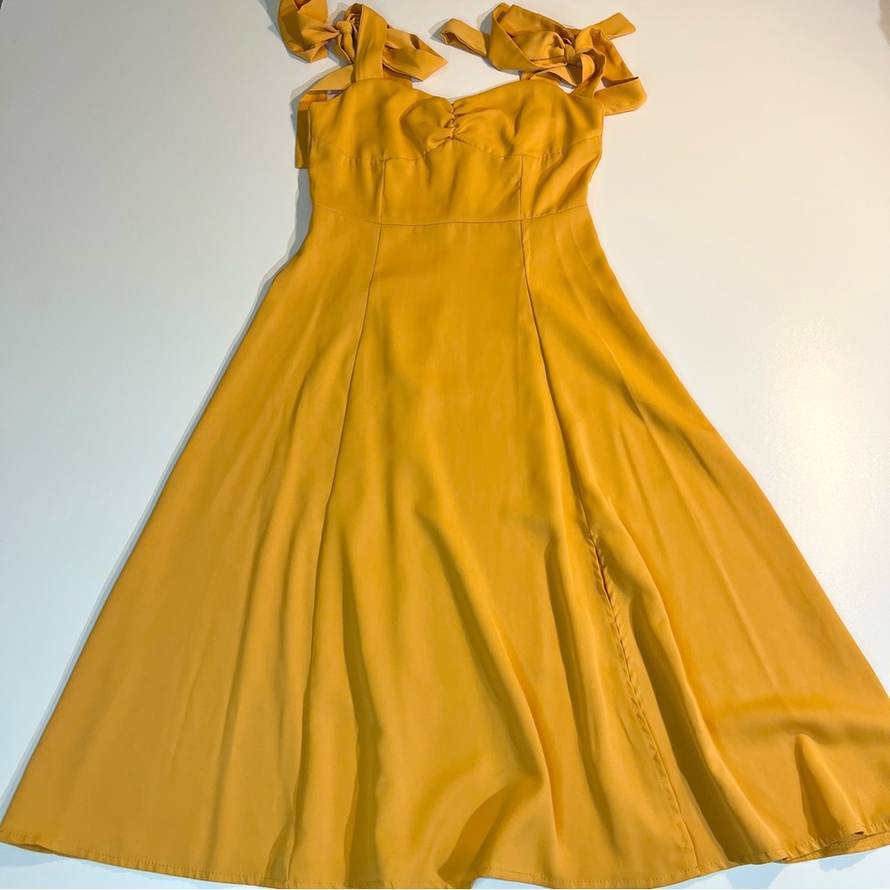 Women's Sunshine Yellow Dress Sunflower Yellow Summer Lace-up Casual Dress
